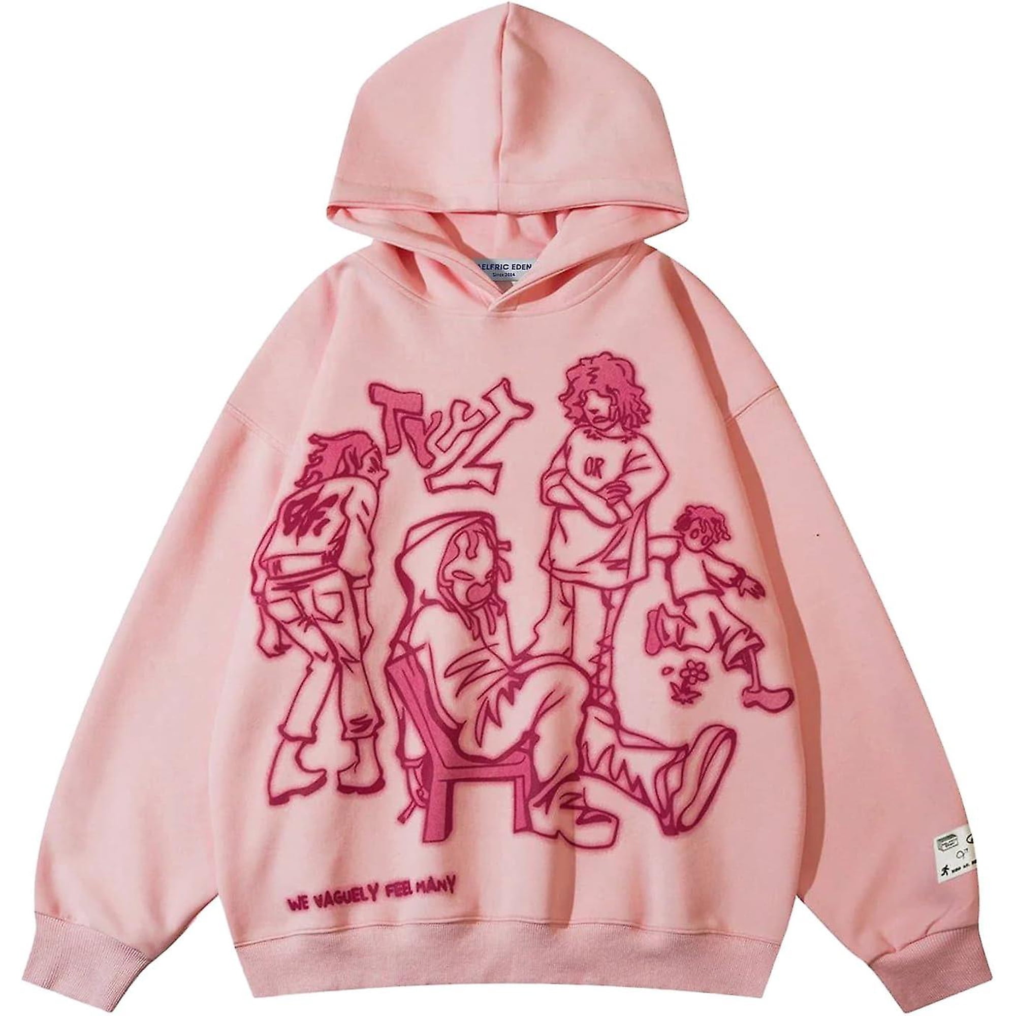 Aelfric Eden Star Graphic Hoodie – Oversized Purple Pullover, Long 