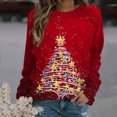 thumbnail image 1 of Meichang Hauts à Manches 3/4 pour Femmes Classiques de Noël Verre de Vin T-Shirts Graphiques Coupe Ample Col Rond Hauts Décontractés Cadeaux pour Femmes pour Noël, 1 of 4