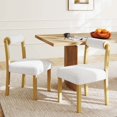thumbnail image 2 of Costway Wooden Dining Chair Set of 2 Faux Sherpa Upholstered Kitchen Dining Room Chairs, 2 of 9