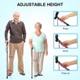 thumbnail image 3 of SupreGear Folding Walking Cane, Lightweight Adjustable Walking Stick with T Handle, Wrist Strap, Purple Floral, 3 of 6