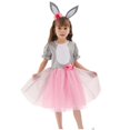 thumbnail image 1 of TIMIFIS Robes de Pâques pour Tout-Petites Filles Robe de Fête avec Lapin Robe Tutus d'Été à Manches Courtes Robe de Spectacle avec Bandeau Ensemble Deux Pièces pour Taille 3 Ans, 1 of 7