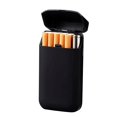 thumbnail image 1 of Cigarette Case, Black [with Cigarette Lighter]，ABS Cigarette Box Portable Cigarette Case Cigarette Box Cigarette Case 10 Cigarette Pockets Box for Men and Women, 1 of 7