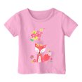 thumbnail image 1 of TZEWGL Hauts pour Enfants Imprimé Graphique Col Rond Manches Courtes Ample pour Filles Garçons Taille 1-2T, 1 of 4