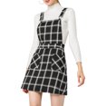 thumbnail image 1 of Unique Bargains Robe Salopette à Carreaux pour Femme à Bretelles Ajustables, 1 of 6