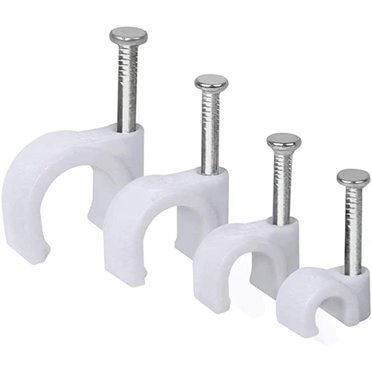 Cable ties for cables Nail clips 6 7 8 10 mm Cable ties Nail clips Adhesive clips with nails for fixing the cable material for fixing the cable material (100 per size)