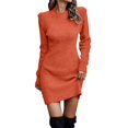 thumbnail image 1 of Kcodviy Robe Chandail pour Femmes Robe Chandail Haute pour Femmes Longueur Genou Manches Longues Couleur Unie Mini Robe Chandail pour Femmes Robe Longue Tricotée Haute, 1 of 6