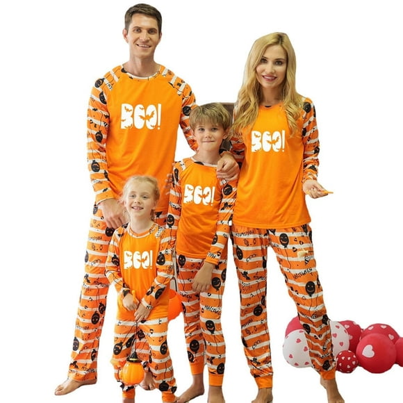 Halloween Family Matching Pajama Sets Funny Halloween Pumpkin Sleepwear for Adults Kid Holiday PJs Sets