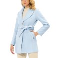thumbnail image 4 of INSPIRE CHIC Manteau Trench Long pour Femme, Mignon, à Col Rabattu, à Simple Boutonnage, avec Ceinture, 4 of 7