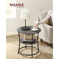 thumbnail image 2 of VASAGLE Side Table, 2-Tier Round End Table, Nightstand with Steel Frame for Small Spaces, Living Room, Bedroom, Misty Gray and Ink Black, 2 of 5