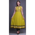 thumbnail image 2 of Bimba Robe Anarkali Aquarelle Jaune pour Femmes Kurti Imprimé Ethnique Indien Longue Kurta Robe de Soirée X-Small, 2 of 6