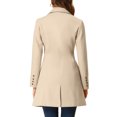 thumbnail image 3 of INSPIRE CHIC Manteaux d'Hiver Longs pour Femmes à Simple Boutonnage, Revers Cranté, Blanc Crème m, 3 of 5