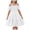 White, variant on YDFCWXW Girls Cold Shoulder Shirred White Off Shoulder Ruffle Sleeve Summer A-Line Princess Sundress (Yellow, 3-4 Years)
