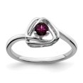 thumbnail image 1 of Diamond2Deal 14k Bague Triangle en Or Blanc Rhodolite pour Femmes Taille - 7, 1 of 2