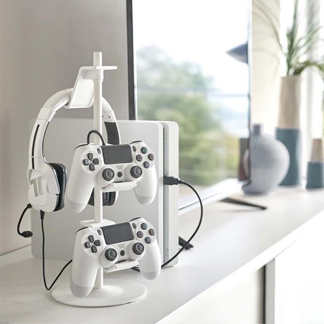 Boovnll Controller Stand 3 Tier, Headset Stand, Multi-Adjustable Game Controller Headset Stand for All Universal Gaming Pc Accessories, Available in Two Colors, Storage, Organization and Storage