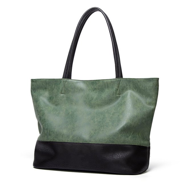 Ladies Tote Bag Large Capacity Fashion Dual Color Shoulder Tote Top Handle Bag
