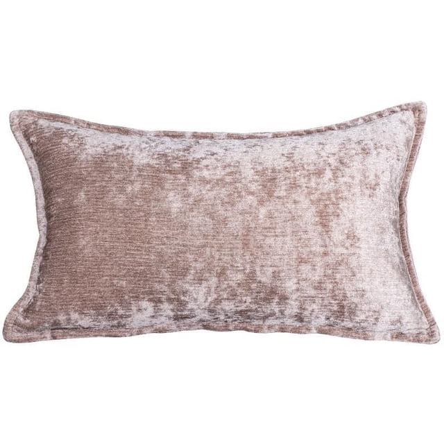 Gouchee Home Nicole Cushion rectangular throw pillow with soft beige chenille fabric shell and polyester filling, featuring a zipper closure for easy washing, ideal for adding colour and texture to bedroom or living room decor.