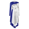 thumbnail image 1 of RUNQHUI Robe de Danse Or Métallique pour Femmes, Jupe de Culte Bleue TG, 1 of 7