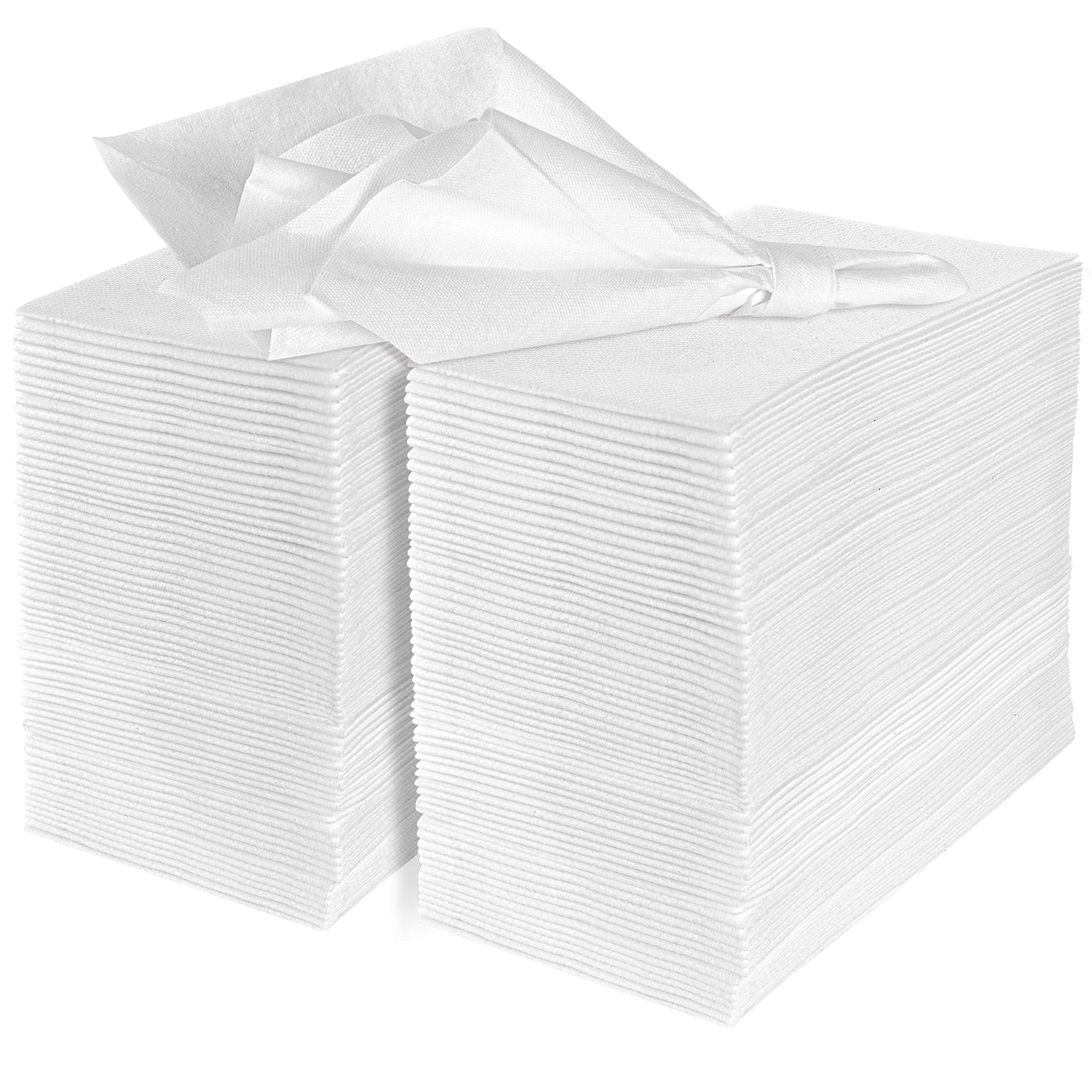 eDayDeal Disposable Cloth-Like Paper Hand Guest Towels - Soft, Absorbent, Air Laid Tissue Paper for Kitchen, Bathroom or Events, White Guest Towel (100)