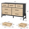 thumbnail image 2 of Dresser for Bedroom – 52" Wide 7 Drawer Dresser with Storage, Freestanding Wooden Chest for Bedroom, Closet, or Living Room, Modern Drawer Dresser in Natural Oak Finish, 2 of 7