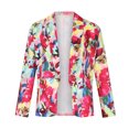 thumbnail image 4 of IROINID Blazer pour Femmes à Manches Longues Imprimé Col Rabattu, Ample Printemps et Automne, Ajusté, Petit Blazer, 4 of 8