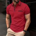 thumbnail image 1 of Male Spring Business Lapel T Shirt Bottoming Shirt Short Sleeve Shirt Patchwork Top Mens Turtle Neck Long Sleeve Tops Mens Large T Shirts Lightweight T Shirts Rayon Long Sleeve Shirt Men Neck Top for, 1 of 3