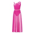 thumbnail image 3 of Ocealan Robe de Danse Lyrique Sans Manches en Maille Jupe Justaucorps Performance de Scène Enfants Rose Vif 16, 3 of 7