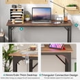 thumbnail image 4 of BestOffice Computer Desk, Modern Home Office Study Writing Table, Vintage Style PC Desk, 4 of 7