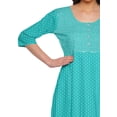 thumbnail image 3 of Moomaya Haut Indien Imprimé Robe Kurti Longue Tunique à Manches 3/4 Robes pour Femmes, 3 of 5