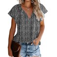 thumbnail image 4 of LYMAYTER S-2XL Women Tees Tops Summer Fallow All Match Tees for Female Pullover Soft Loose Tees Tops, 4 of 7