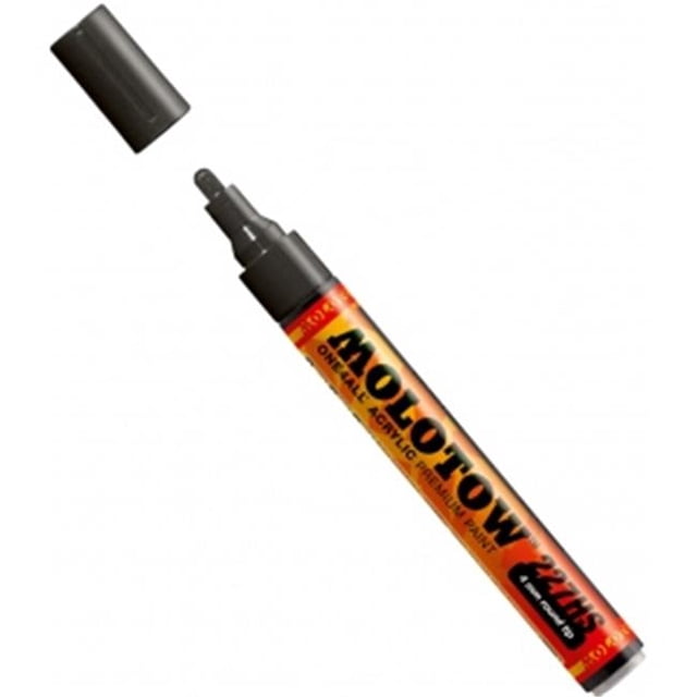 Molotow M227212 Marqueur de Pompe en Acrylique à Pointe Ronde de 4 mm, Noir Signal