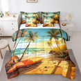 thumbnail image 1 of YST Hawaii Beach Bedding 7pcs Kids Summer Holiday Comforter Set, Tropical Palm Tree Bedding Accessories, Queen Size, 1 of 4