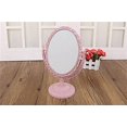 thumbnail image 2 of Tabletop Swivel Vanity Makeup Mirror With 2x Magnification Vintage Mirror, For Bathroom Bedroom Dressing Table (pink), 2 of 4