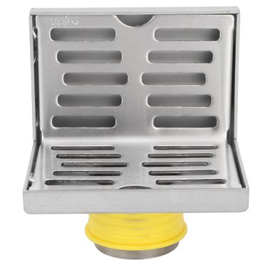 Drain en Forme de L, Drain d'Angle avec Couvercle Grille en Acier Inoxydable Durable Fin, Bases de Douche, Casseroles