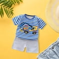thumbnail image 4 of PMVFHDE Ensemble T-Shirt à Manches Courtes et Shorts Imprimé Dessin Animé pour Garçons, Col Rond Mignon avec Pantalon Assorti Tenue Décontractée pour Temps Chaud 2 Pcs Z25024D-Q, 4-5 Ans, 4 of 5