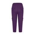thumbnail image 5 of Capri Pants for Women Plus Size Side Pockets Cargo Pants Elastic Drawstring Casual Cropped Pants, 5 of 5