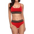thumbnail image 1 of B91xZ Bikini Ensemble pour Femmes, Bikini à Dos Nu Taille Haute, Maillot de Bain Dos Nu, Rouge m, 1 of 4