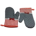 thumbnail image 2 of Oleegame 2PC Kitchen Cooking Cotton Microwave Oven Gloves Mitts Pot Pad Heat Protected Beige, 2 of 7