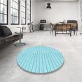 thumbnail image 4 of Ahgly Tapis d'Intérieur Lavable en Machine Carré Transitionnel Bleu Diamant Bleu, 5 Pieds Carré, 4 of 7