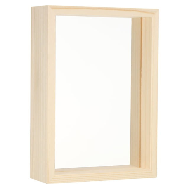 Unique Bargains 4x6 Wood Picture Frames, Double Sided Acrylic Plant Specimens Frame Natural Color