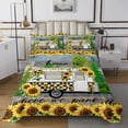 thumbnail image 1 of Erosebridal RV Car Coverlet Set King, Vibrant Sunflower Bedding Set, Happy Camping Decor, 3pcs, 1 of 5