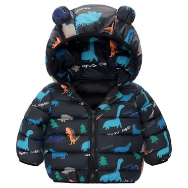 dmqupv Manteau d'Hiver pour Tout-Petit Garçon Veste Matelassée pour Garçons et Filles avec Capuchon et Haut Doux à Motif Floral pour Tout-Petit en Forme d'Oreilles Noir, Taille pour 12-18 Mois