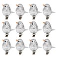 thumbnail image 1 of 12Pcs Glitter Cute Silver Artificial Bird Simulation Decor Garden Home Decoration Prop, 1 of 14