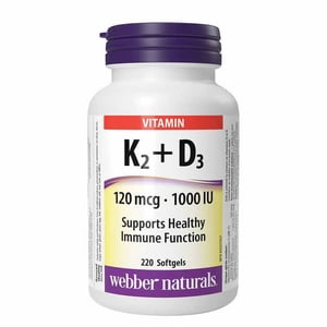 Webber Naturals Vitamin K2+D3 120 mcg/1000 IU 220 softgels