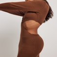 thumbnail image 3 of Women‘s Long Sleeve Solid Color/Pattern Print Long Knit Party Dress, 3 of 5
