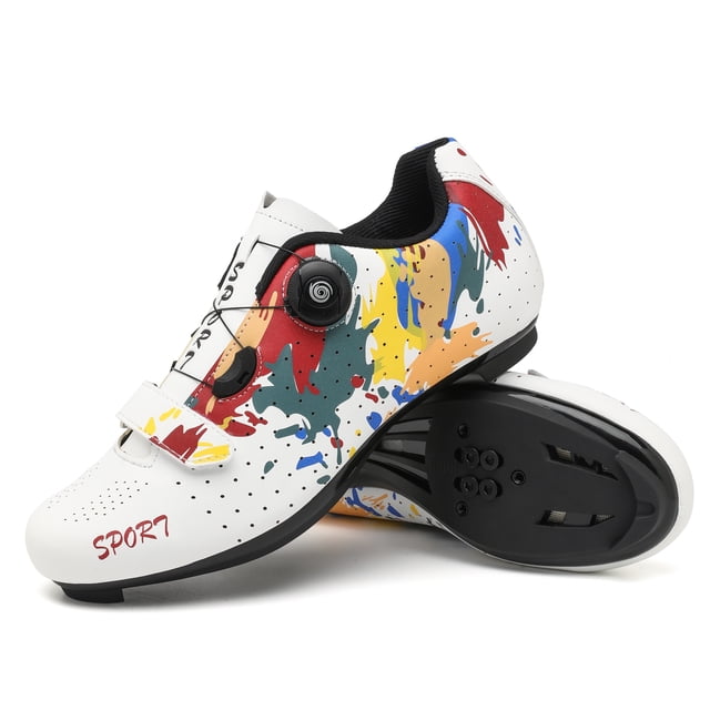 SUTENGDA Professional Men‘s Cycling Shoes Compatible with SPD Cleats Breathable Road Cycling Sneakers for Racing and Outdoor Rides