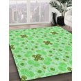 thumbnail image 3 of Ahgly Company Tapis Rond Lavable en Machine Intérieur Vert Jade Transitionnel, 5 Pieds Rond, 3 of 7
