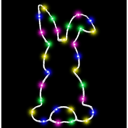 SSZMDLB Easter Bunny LED Window Lights, Battery Operated Easter Decorations with Timer, Warm White LED String Lights for Windows Doors Indoor Outdoor, Easter Lighting Decor