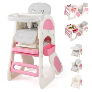 Gymax Chaise convertible bébé Tall 2-Tier Chaise d'alimentation de plateau alimentaire pour 18+ Mois