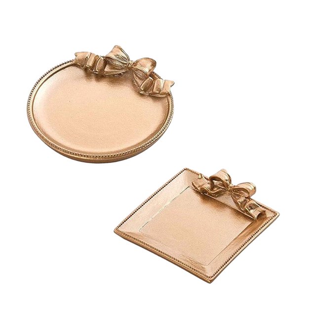 Decodeary 2x Gold Simple And Elegant Made Of Resin Jewelry Tray For Refined And Organized Display Sturdy
