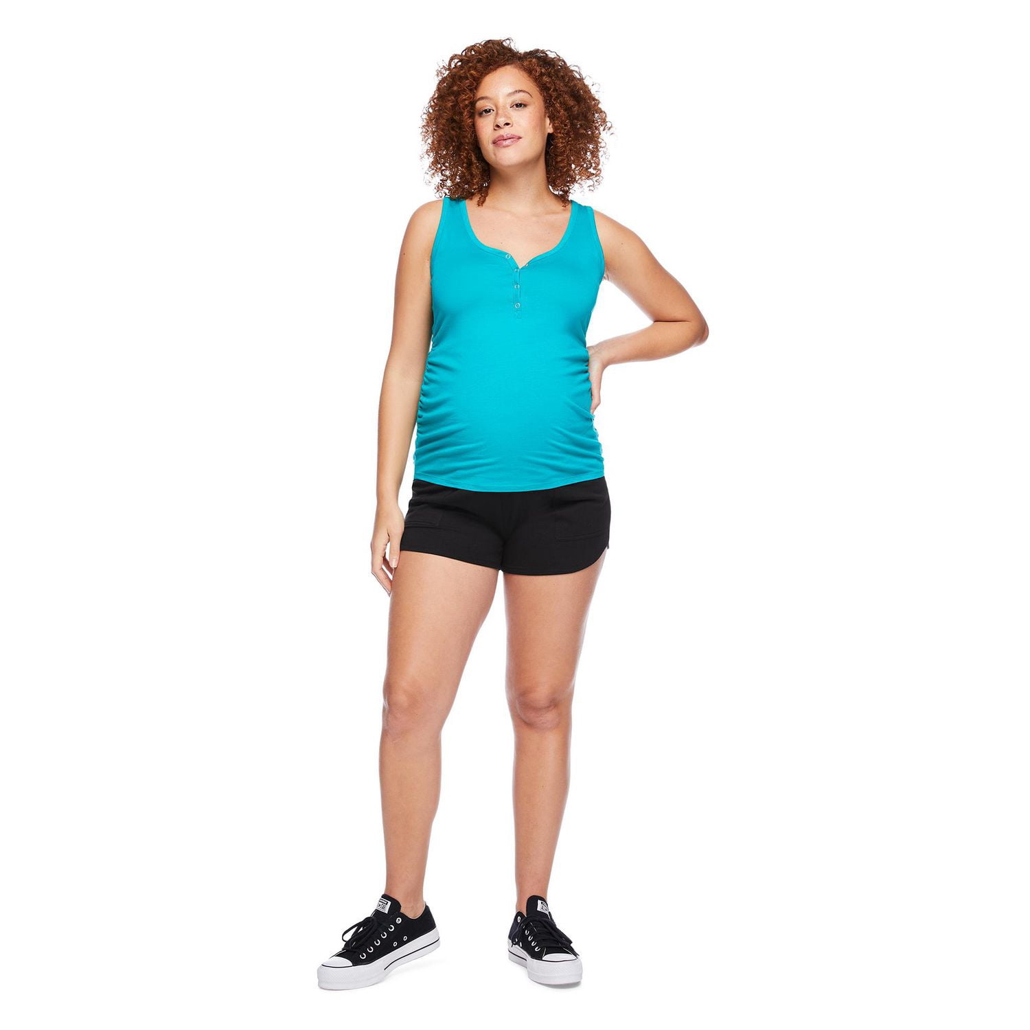 Paisley Sky Maternity Snap Henley Tank